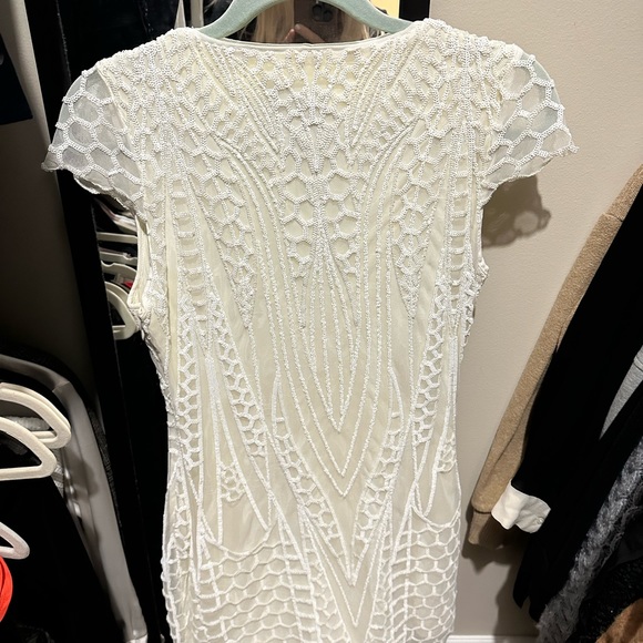 Saylor ivory and white sequin mini dress xs - Picture 5 of 6